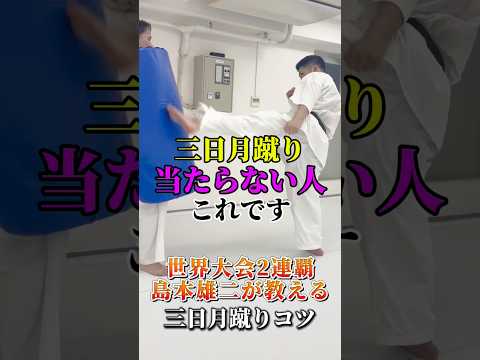 【三日月蹴りコツ】三日月蹴り当たらない人、これです！ #島本道場 #karate #空手 #コンビネーション #三日月蹴り#前蹴り