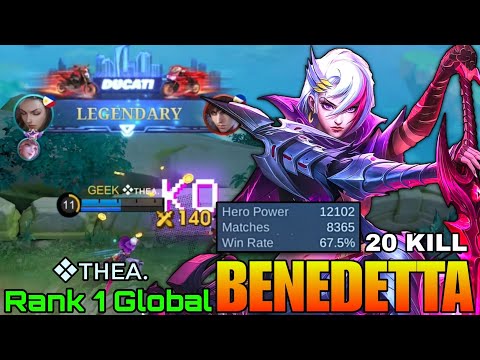 20 Kills Benedetta Insane 8,300+ Matches - Top 1 Global Benedetta by ❖ᴛʜᴇᴀ. - Mobile Legends