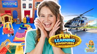 Learning Adventures for Kids Mix w/ Silly Miss Lily | Indoor Playground, Helicopters, & Pretend Play