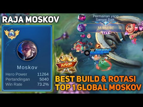 🔴WINRATE MOSKOV 73.2%‼️TOP 1 GLOBAL MOSKOV‼️BEST BUILD & EMBLEM MOSKOV TERSAKIT 2023‼️BY Mad'ss‼️