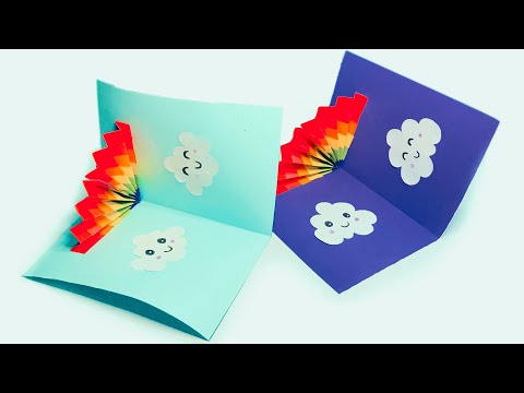 Easy Rainbow Pop Up Card - Learn how to make easy 3d Cards for Kids - 3d Rainbow