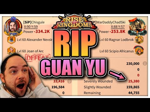 Ragnar Prime Test Results [bench Guan Yu?] Rise of Kingdoms