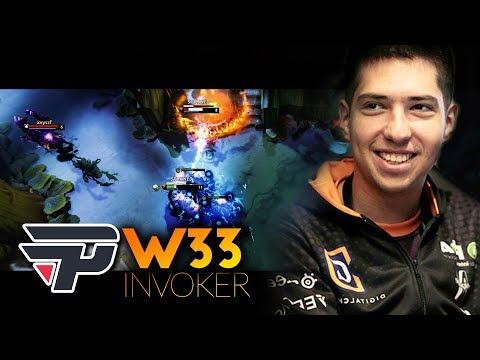 w33 Rank 4 Play Invoker vs OG 7Mad Shadow Shaman + JerAx Tiny - Dota 2 Invoker