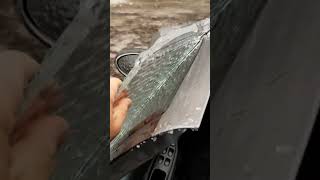 How do you open a car covered in ice freezing rain #ice #winter #coldweather