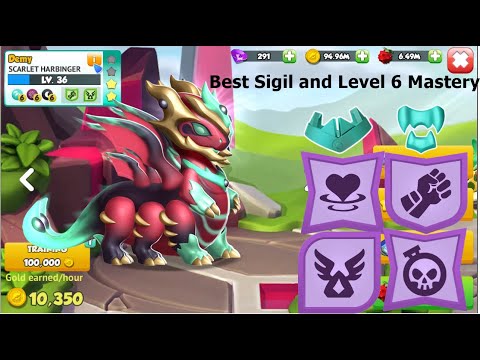 Best Sigil and Level 6 Mastery Scarlet Harbinger Dragon-Dragon mania Legends | DML