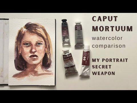 Caput Mortuum: my portrait secret weapon! 8 brands comparison, mixes, example sketch