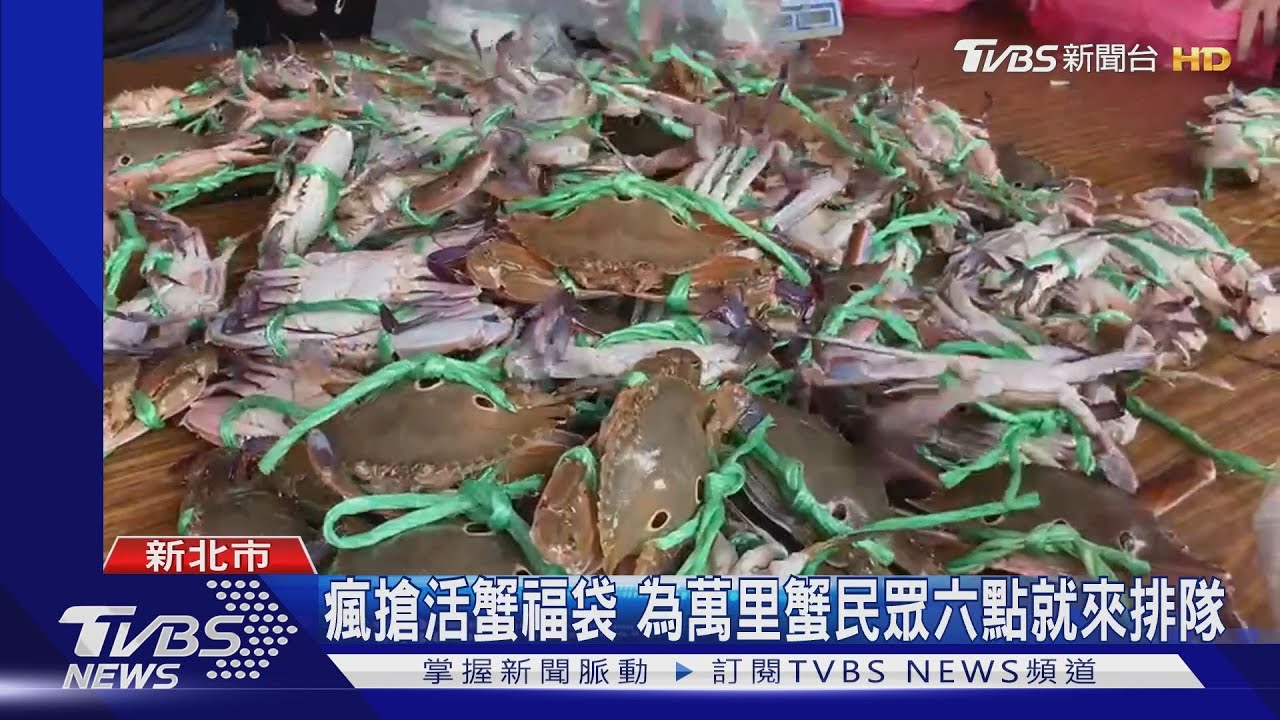 瘋搶活蟹福袋 為萬里蟹民眾六點就來排隊