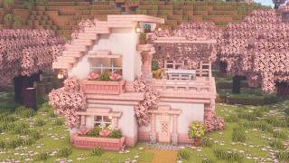 [Minecraft] How to Build a Small Cherry Blossom House / Tutorial