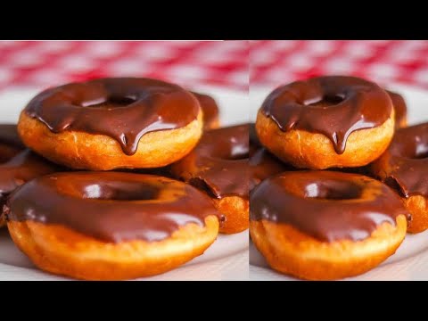 Homemade Chocolate Glazed Doughnuts!COMO FAZER DONUTS AMERICANO EM CASA!