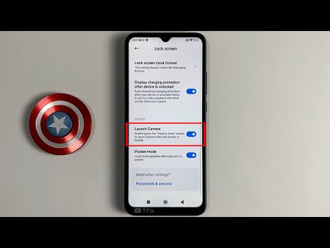 Double press the"Volume down" button to open Camera when the screen is locked on Poco C40 Android 11