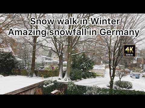 4K Virtual Winter walk | Snow walk in Europe Germany | Amazing Snowfall |Nature_and_Travel_Vista