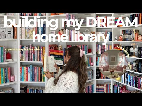 building & organizing my DREAM home library 🎀✨📖🛠️ *extreme reading room makeover*