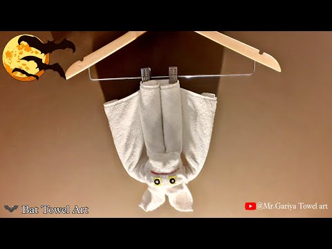 How to fold a towel bat | towel art | Bat towel art folding | Halloween towel art ideas