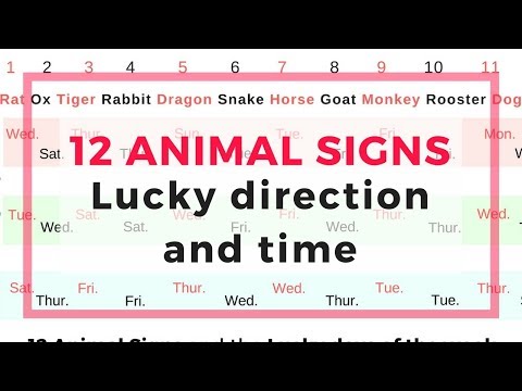 12 animal signs in Feng Shui - the lucky direction and time