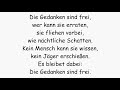 Die Gedanken sind frei, Pete Seeger-Lyrics-Text | Robin Michels