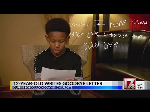 NC boy writes 'goodbye letter' while fearing for his life during school lockdown