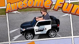 Kid Cop Cruiser! Toyota 12V Ride-On Police Car - Lights, Siren & Remote Fun!