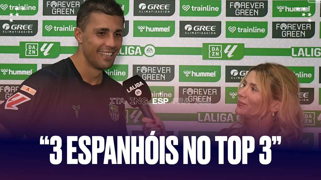 RODRI MARCA SEU PRIMEIRO GOL PELO BARÇA E REVELA SEU TOP 3 NA BOLA DE OURO!