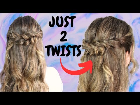 EASY half up half down hairstyle | quick twisted half...
