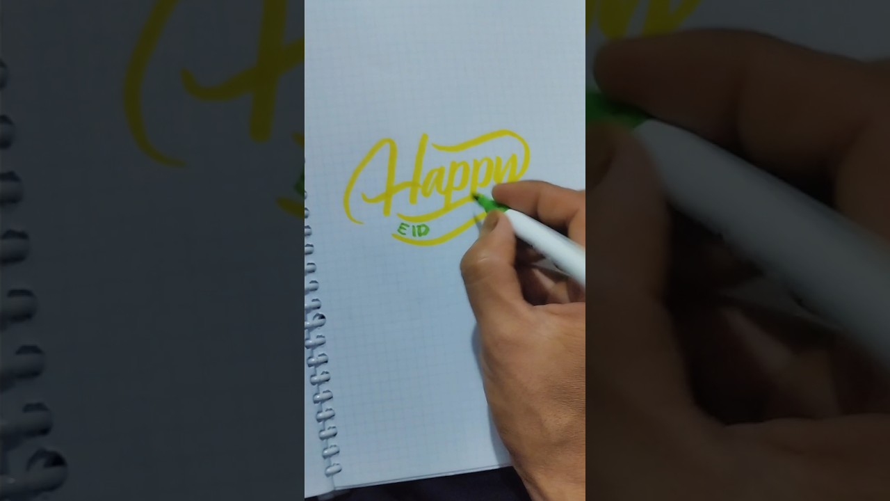 happy eid Mubarak 🙏🏻 calligraphy newbe #shorts #idulfitri #eidmubarak #short #shortvideo