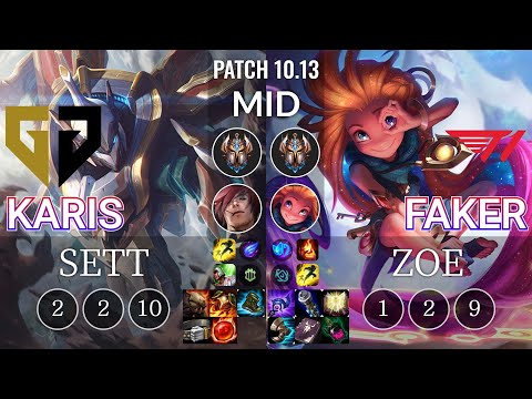 GEN Karis Sett vs T1 Faker Zoe Mid - KR Patch 10.13