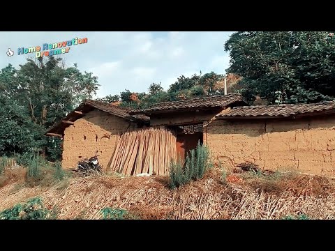 A bankrupt young man alone renovates an old rural house#house #renovation#building