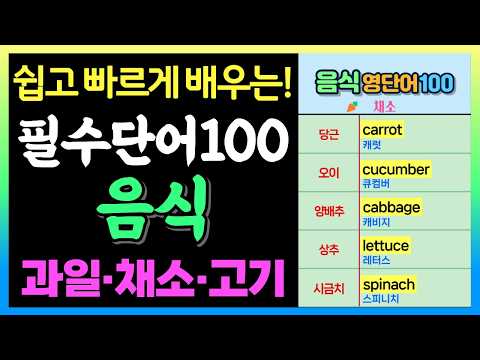 매일 먹는 음식 영어단어 100개ㅣ식사·과일·채소·육류