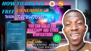 How To Get Free USA 🇺🇲 Number for WhatsApp Verification || Talkatone Fixed 2024 || VPN || CLOUDWARES