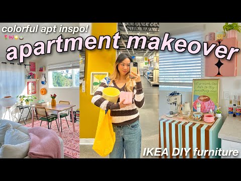 APARTMENT DIARIES!🌷colorful living room makeover, IKEA decor & DIY aesthetic furniture