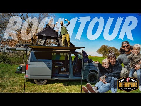 Our VW T6.1 becomes a camper van with roof tent, rear kitchen, AT wheels, toilet - ROOMTOUR BULLI