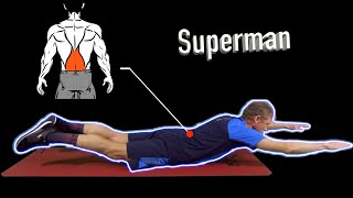 Superman Rückenübung im Liegen für Anfänger - Bodyweight Übung für unteren Rücken mit AbMat