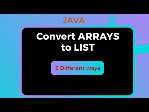 Convert Array To List In Java