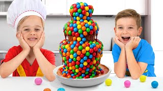 Kids learn to make Handmade sweets - funny videos for kids