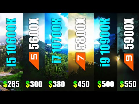 i5 10600K vs R5 5600X vs i7 10700K vs R7 5800X vs i9 10900K vs R9 5900X - Test in 7 Games