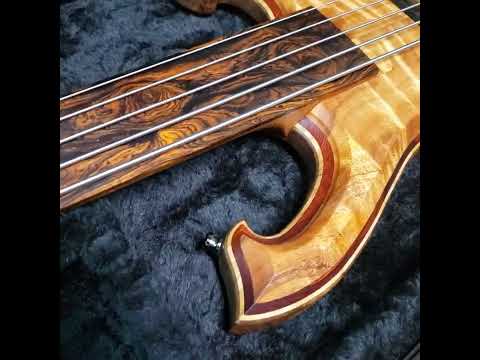 Ready to ship the Koa Falcon II Fretless 5 String Bass!