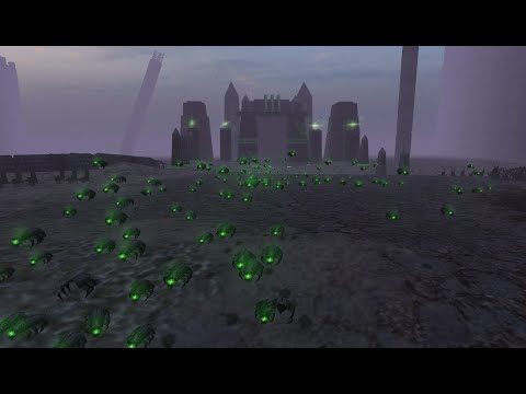 Necron sends out scarabs to swarm Imperium Troops that aggressively call-in heavy fire support