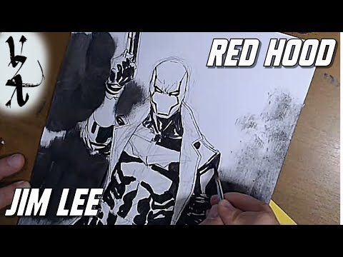 Jim Lee drawing Red Hood