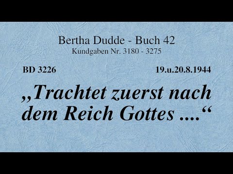 BD 3226 - "TRACHTET ZUERST NACH DEM REICH GOTTES ...."