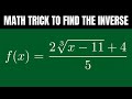 Math Trick To Find The Inverse Function Without Showing Work