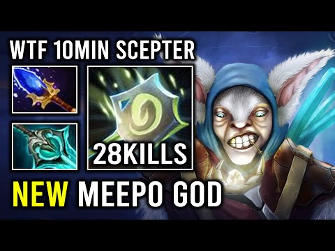 WTF 10Min Scepter Unlimited Root Earthbind Amazing Micro 1 Shot New Meepo God Dota 2