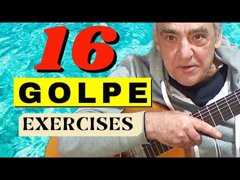 16 Golpe exercise drills. Flamenco guitar tutorial with tab