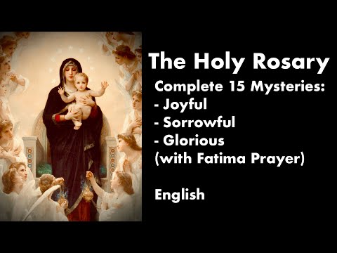 Holy Rosary Traditional English: 15 Decades w/ Fatima Prayer & Bible Readings