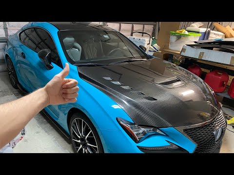Installing a Seibon carbon fiber hood on my Lexus RCF
