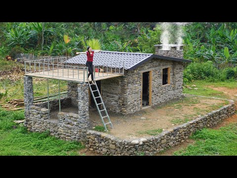 Full Video _30 Days Alone Build Stone House With Chimney-Fireplace, from Start To Finish