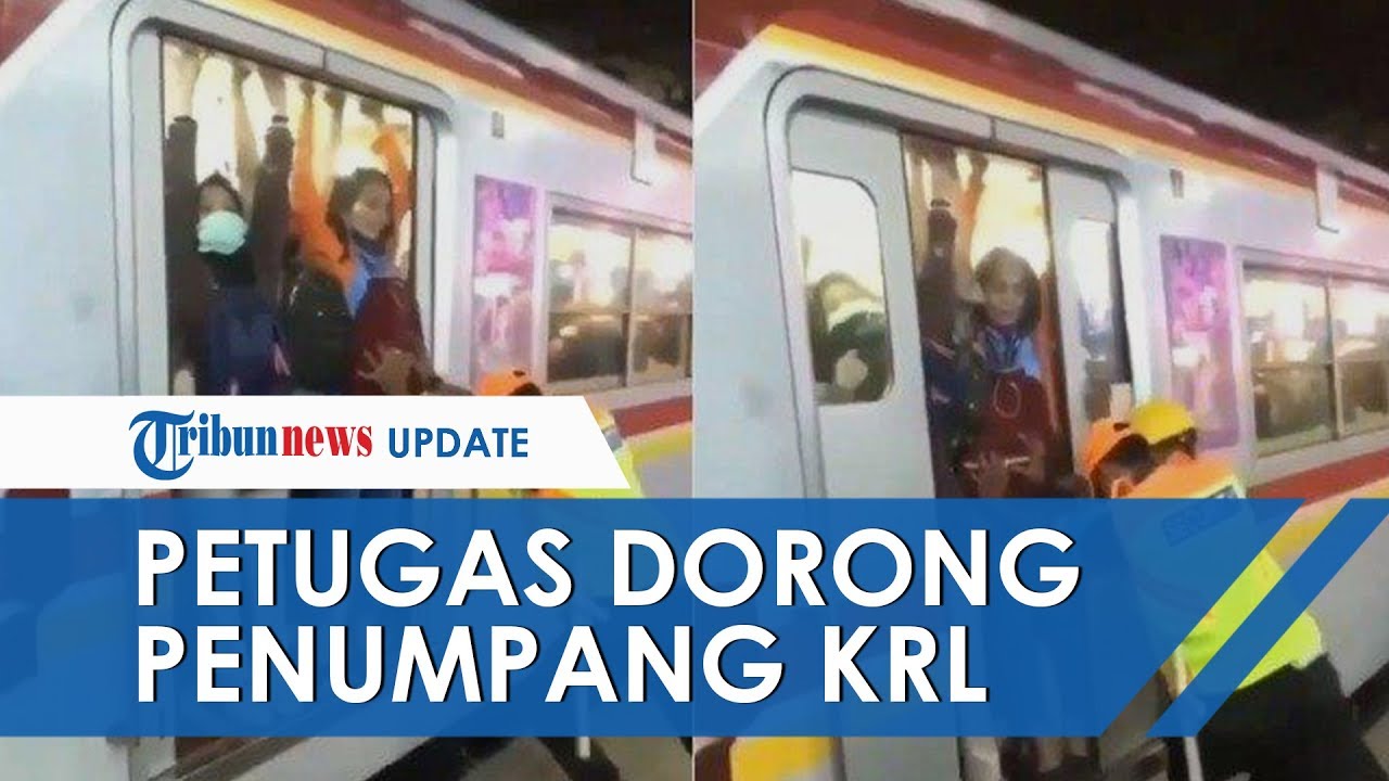 Viral Video Petugas Dorong Penumpang KRL agar Pintu 