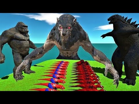 🔥FPS Dinosaurs Team  three cruel superheroes Godzilla 2014- Animal Revolt Battle Simulator