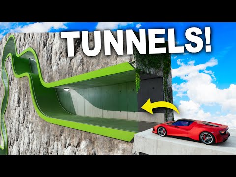 CARS vs EXTREME TUNNELS! - BeamNG