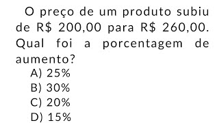 QUESTÃO DE PORCENTAGEM IMPERDÍVEL EM PROVA! PROIBIDO ERRAR #3