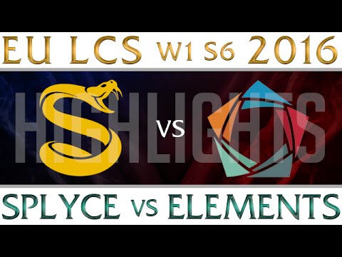 Splyce vs Elements Highlights EU LCS Week 1 Day 2 Spring 2016 S6 SPY vs EL