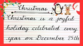 Essay on Christmas in english cursive writing,  5 lines on Christmas for ukg, class 1